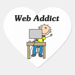 Pegatina En Forma De Corazón Adicto a la Web