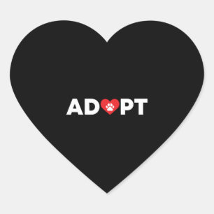 Pegatina En Forma De Corazón Adopción de Rescate Animal