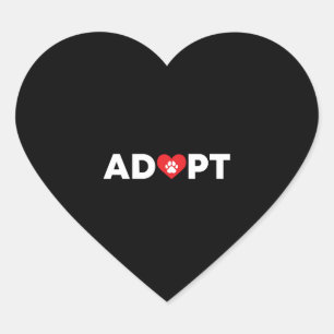 Pegatina En Forma De Corazón Adopción de Rescate Animal