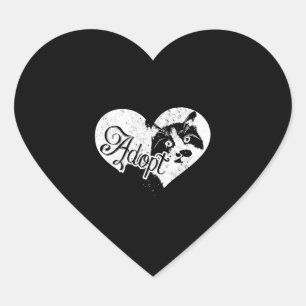 PEGATINA EN FORMA DE CORAZÓN ADOPTAR CAT