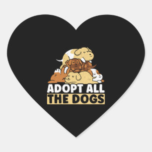 Pegatina En Forma De Corazón Adoptar El Rescate De Los Perros Por Los Derechos