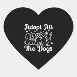 Pegatina En Forma De Corazón Adoptar El Rescate De Los Perros Por Los Derechos 