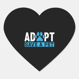 Pegatina En Forma De Corazón Adoptar Salvar A Un Mascota De Los Derechos De Los