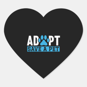 Pegatina En Forma De Corazón Adoptar Salvar A Un Mascota De Los Derechos De Los