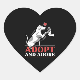 Pegatina En Forma De Corazón Adoptar Y Adorar El Rescate Animal Por Los Derecho