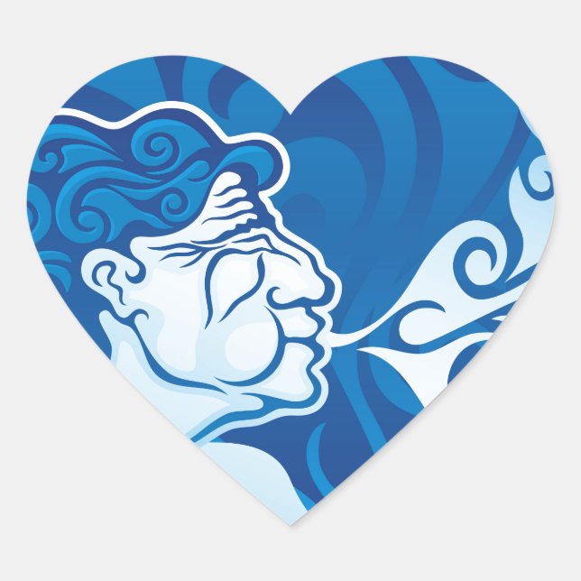 Pegatina En Forma De Corazón Aeolus (Anverso)