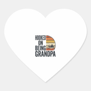 Pegatina En Forma De Corazón Aficionado a ser abuelo de pesca Diseño vectorial 