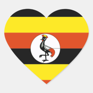 Pegatina En Forma De Corazón África: Bandera de Uganda