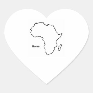 Pegatina En Forma De Corazón África es Pegatina de casa