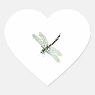 Pegatina En Forma De Corazón Agender Pride Vintage Dragonfly Art