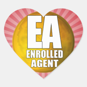 PEGATINA EN FORMA DE CORAZÓN AGENTE INSCRITO DE LOGO DE EA
