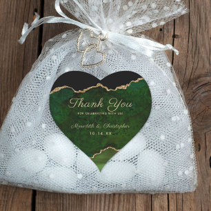 Pegatina En Forma De Corazón Agradecimiento a la fiebre del oro verde esmeralda