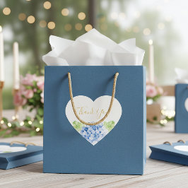 Pegatina En Forma De Corazón Agradecimiento de boda floral de Hortensias Azules