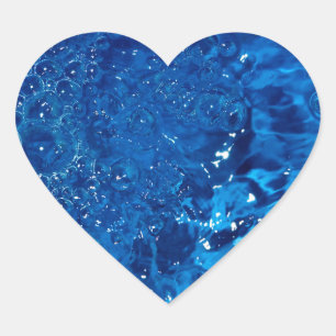 Pegatina En Forma De Corazón Agua azul