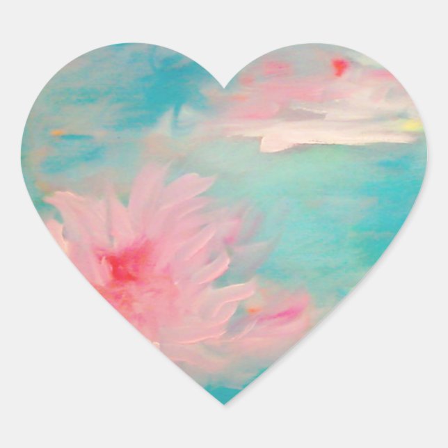 Pegatina En Forma De Corazón Agua de Flor (Anverso)