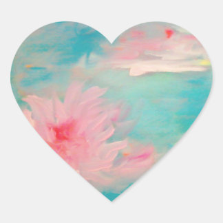 Pegatina En Forma De Corazón Agua de Flor