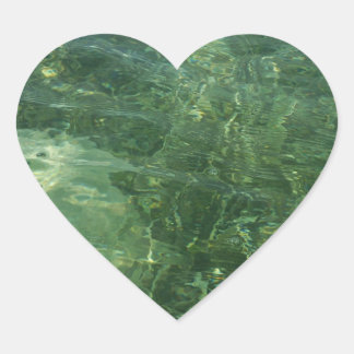 Pegatina En Forma De Corazón Agua sobre la hierba marina II (azul y verde) Foto