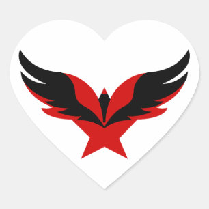 Pegatina En Forma De Corazón Águila Estelar para Logro y Libertad