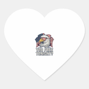 Pegatina En Forma De Corazón Águila Patriótica Estás Libre Esta Noche Camiseta
