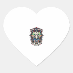 Pegatina En Forma De Corazón Águila Patriótica Fin De Los Tiempos Calavera Zomb