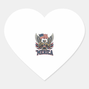 Pegatina En Forma De Corazón Águila Patriótica Merica Camiseta Diseño Vector Vi