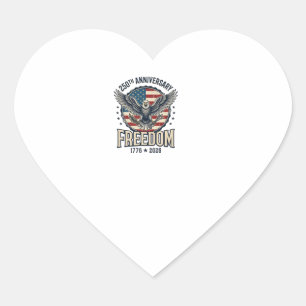 Pegatina En Forma De Corazón Águila Patriótica Vintage del 250 Aniversario de l