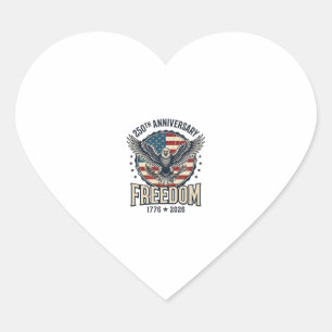Pegatina En Forma De Corazón Águila Patriótica Vintage del 250 Aniversario de l