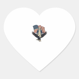 Pegatina En Forma De Corazón Águila Patriótica y Camiseta Vectorial Vintage Gen
