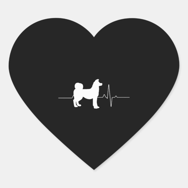 Pegatina En Forma De Corazón Akita Heart (Anverso)
