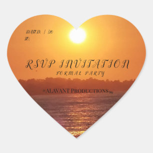 Pegatina En Forma De Corazón ALAVANT Proz #PACIFIC OCEAN_Sunset_Invitaciones