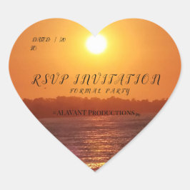 Pegatina En Forma De Corazón ALAVANT Proz #PACIFIC OCEAN_Sunset_Invitaciones