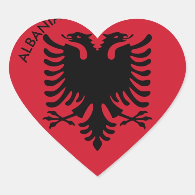 Pegatina En Forma De Corazón albania (Anverso)