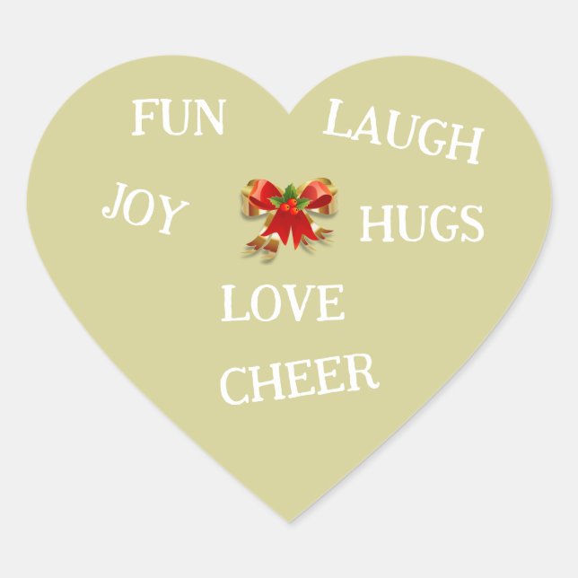 Pegatina En Forma De Corazón Alegría de la pegatina navideña (Anverso)