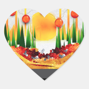 PEGATINA EN FORMA DE CORAZÓN ALEGRÍA NAVIDEÑA ENTRE LOS PINOS :)