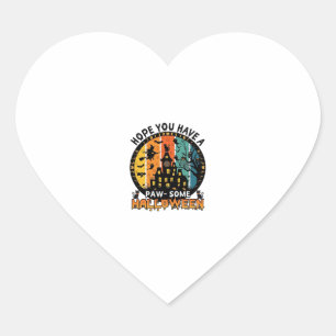 Pegatina En Forma De Corazón Algunas gatas negras de bruja de casa embrujada de