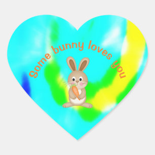 Pegatina En Forma De Corazón Algunos conejitos te aman a ti el conejo de Pascua