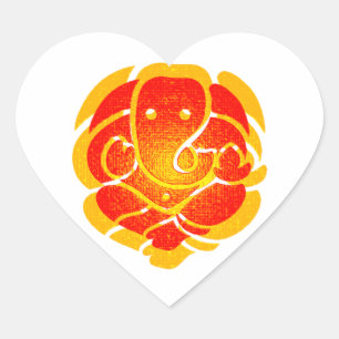 PEGATINA EN FORMA DE CORAZÓN ALMA DE GANESH HERMOSA
