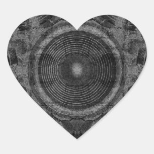 Pegatina En Forma De Corazón Altavoces de música en blanco y negro