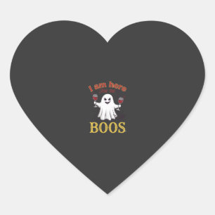 Pegatina En Forma De Corazón Am Here Boos Halloween Fantasma Vaso de Vino Araña