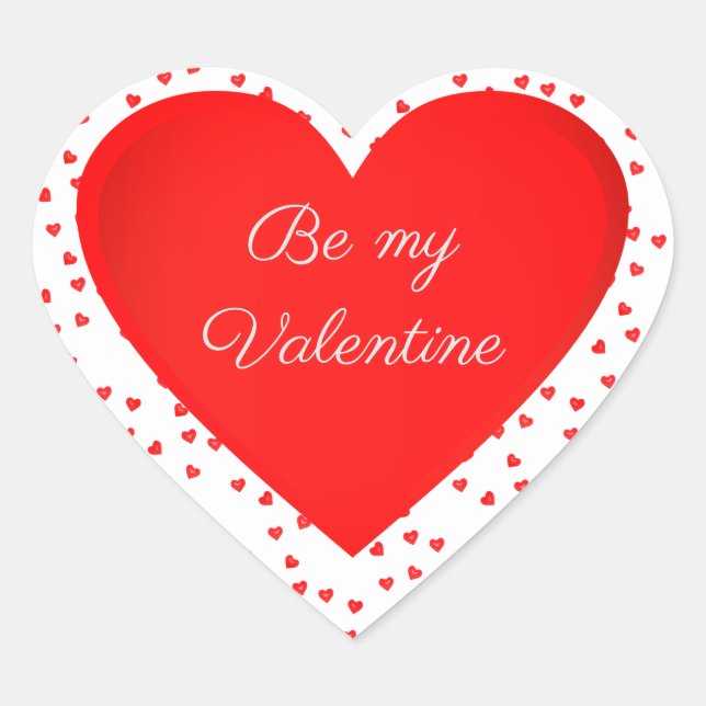Pegatina En Forma De Corazón Ámame mi San Valentín Rojo (Anverso)
