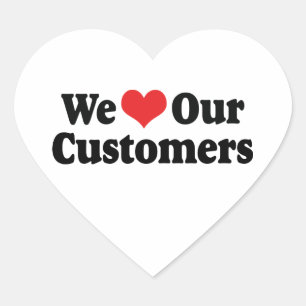 Pegatina En Forma De Corazón Amamos a Nuestros Clientes