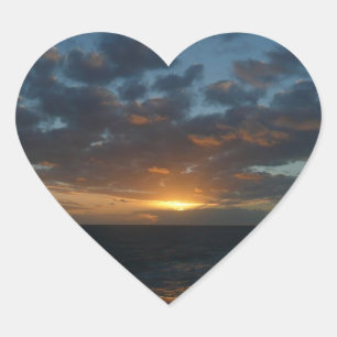 Pegatina En Forma De Corazón Amanecer en la costa oceánica del Mar II