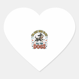 Pegatina En Forma De Corazón Amante de Perros Divertido Diseño Vintage Mascota