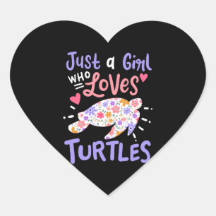 Pegatina En Forma De Corazón Amante de tortuga marina