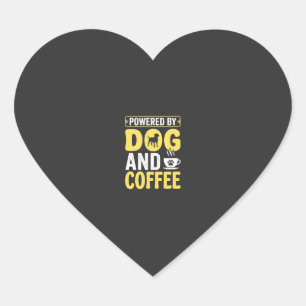 Pegatina En Forma De Corazón Amante del café de perro con energía gracias al di
