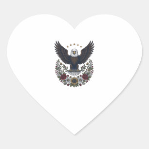 Pegatina En Forma De Corazón Amante del Vino Tinto y Azul Patriótico