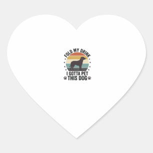 Pegatina En Forma De Corazón Amante Divertido de Perros Vintage Dobla Mi Bebida