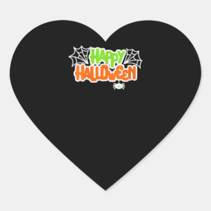 Pegatina En Forma De Corazón Amantes de las arañas felices de Halloween colorid