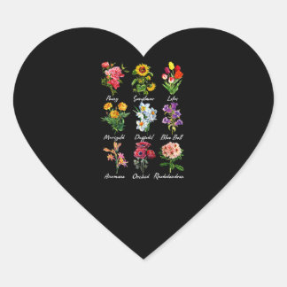 Pegatina En Forma De Corazón amantes de las flores - plantas de naturaleza flor