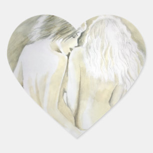 Pegatina En Forma De Corazón Amantes de las lesbianas